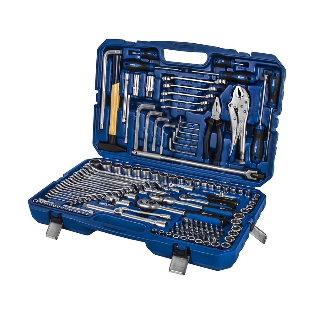 Набор инструмента универсальный 1/4", 3/8 и 1/2", 143 ПРЕДМЕТА, кейс КОБАЛЬТ (919-685)