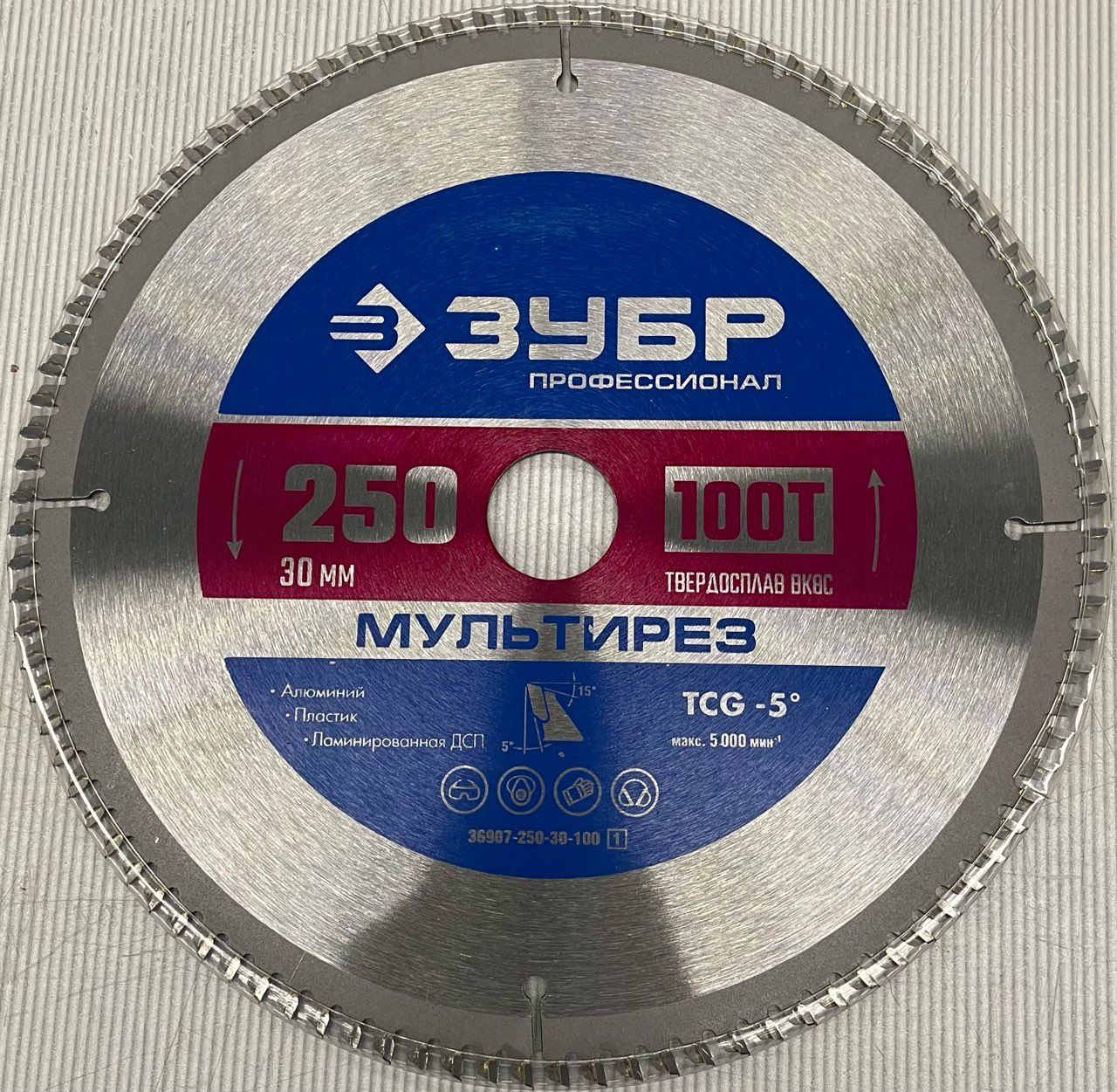 Диск пильный по алюминию ЗУБР Мультирез 250 x 30мм 100Т