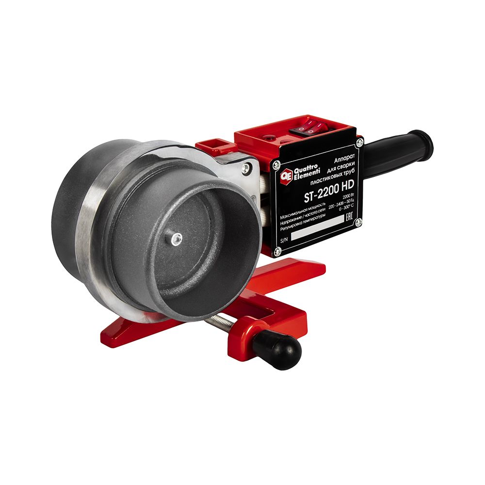 Аппарат сварочный д/пласт. труб ST-2200 HD профессиональный (2,2 кВт, 50-110 мм, усиленный кейс) QUATTRO ELEMENTI