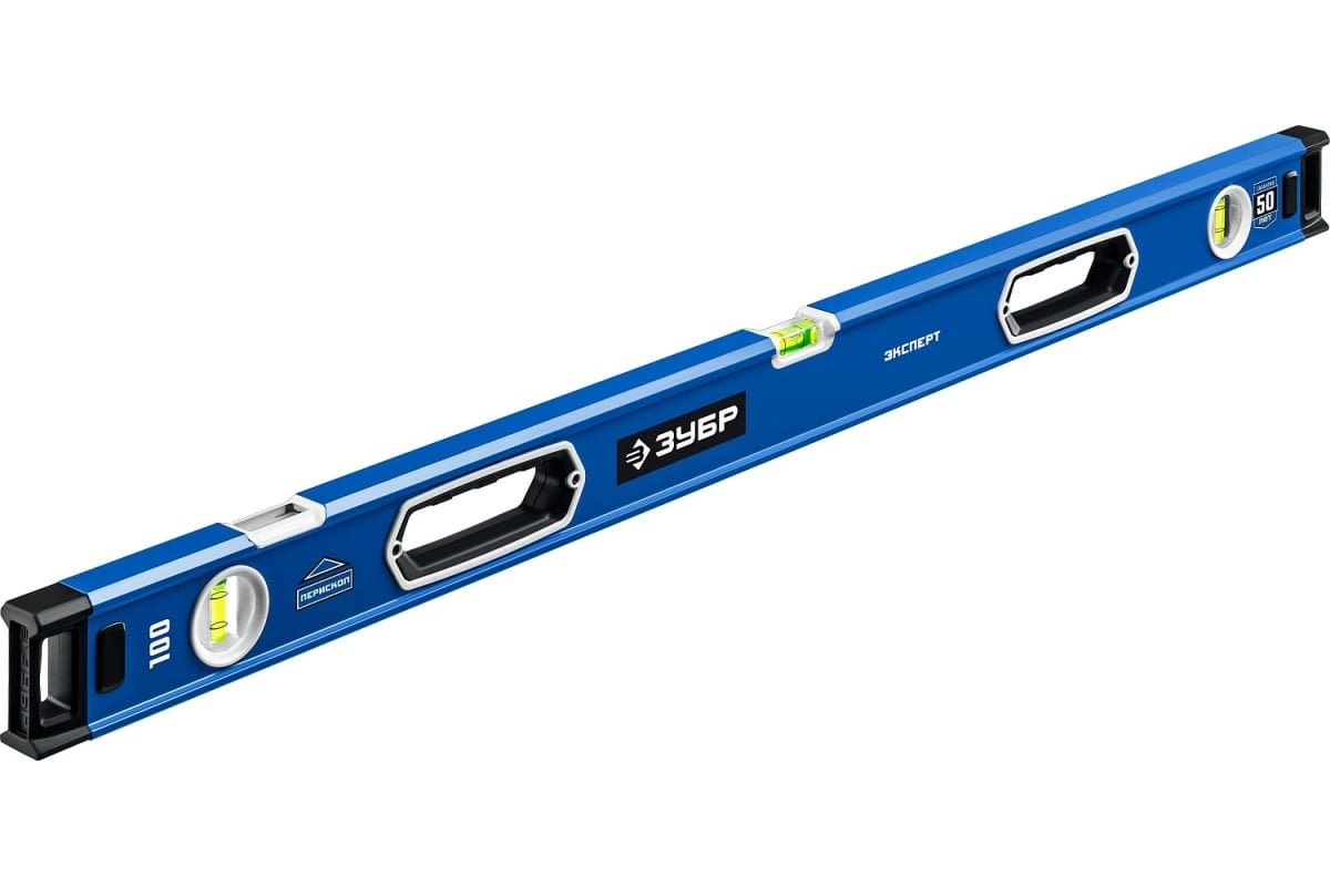 Уровень мощный 1000 мм с рукоятками и зеркальным глазком ЗУБР Эксперт