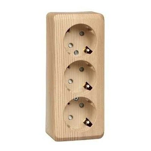 Розетка 3-местная открытая установка с заземляющими контактами со шторками 16А, 250B, PA16-012D Schneider Electric ЭТЮД 