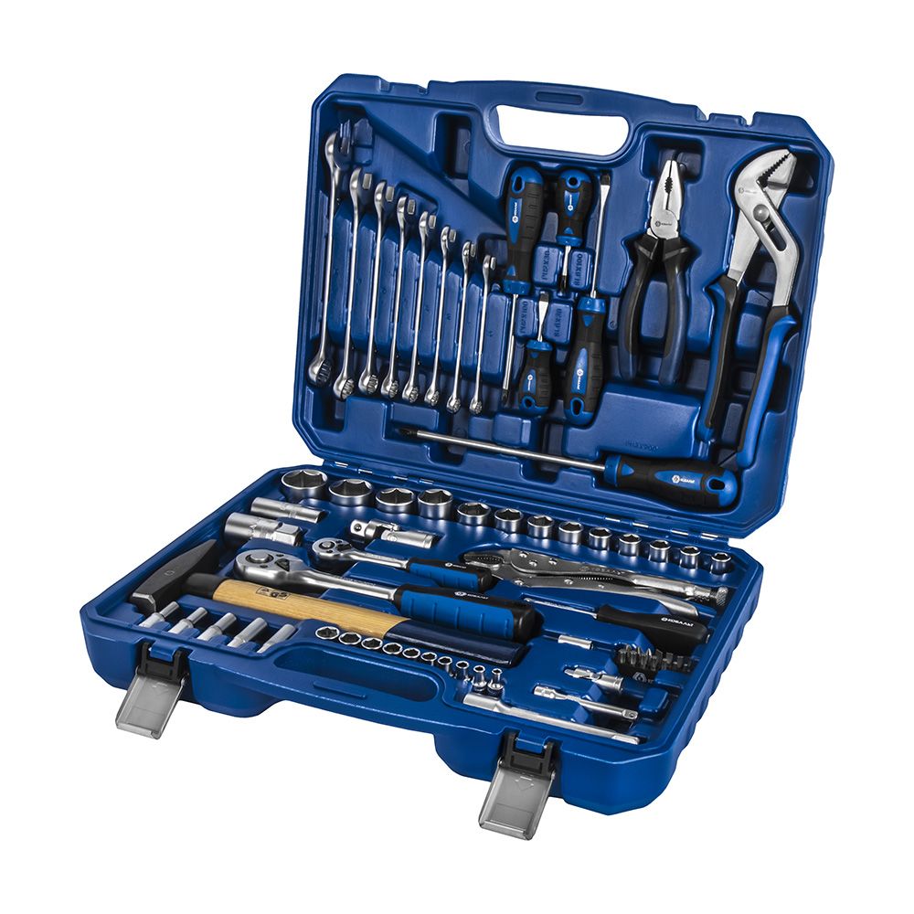 Набор инструмента универсальный 1/4" и 1/2", 72 ПРЕДМЕТА, кейс КОБАЛЬТ (919-623)