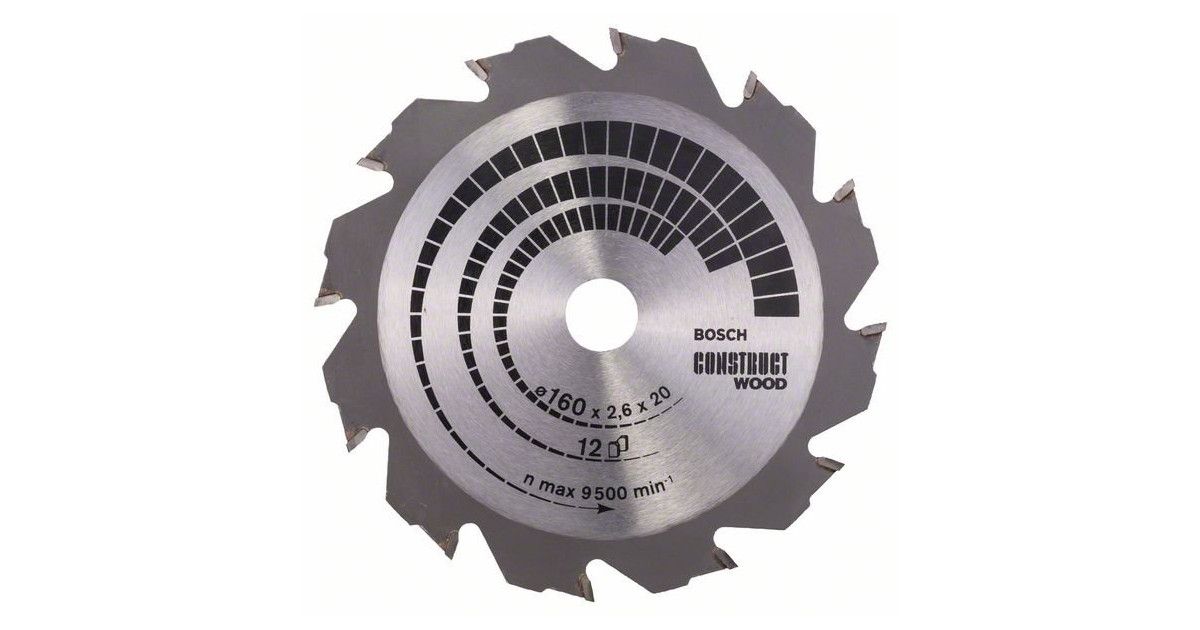 Диск пильный Bosch твердосплавный 160х20/16х 12 Construct(630)