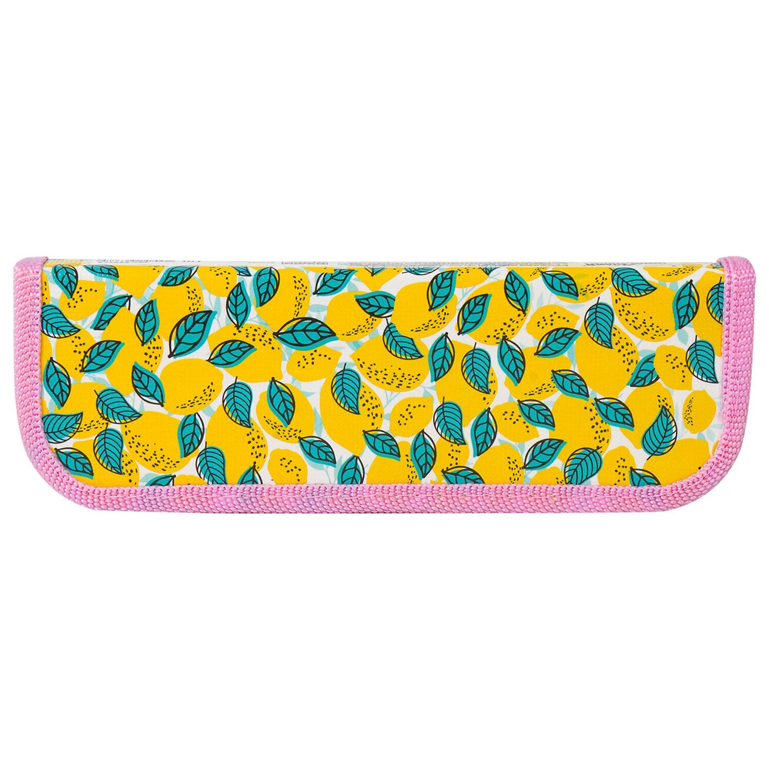 Пенал ЮНЛАНДИЯ, 1 отделение, ламинированный картон, 19х7 см, "Lemon", 229145