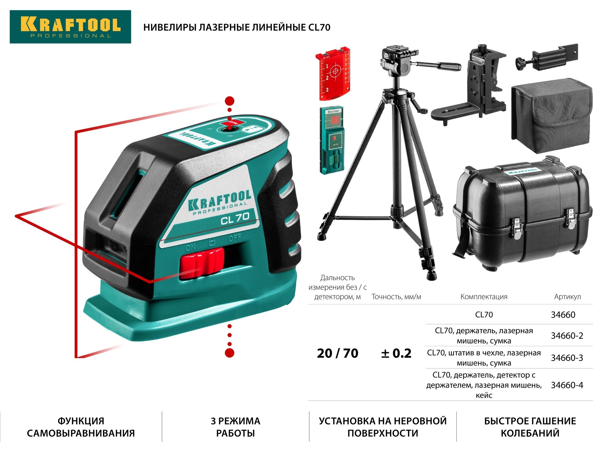 Нивелир лазерный KRAFTOOL CL-70 #3