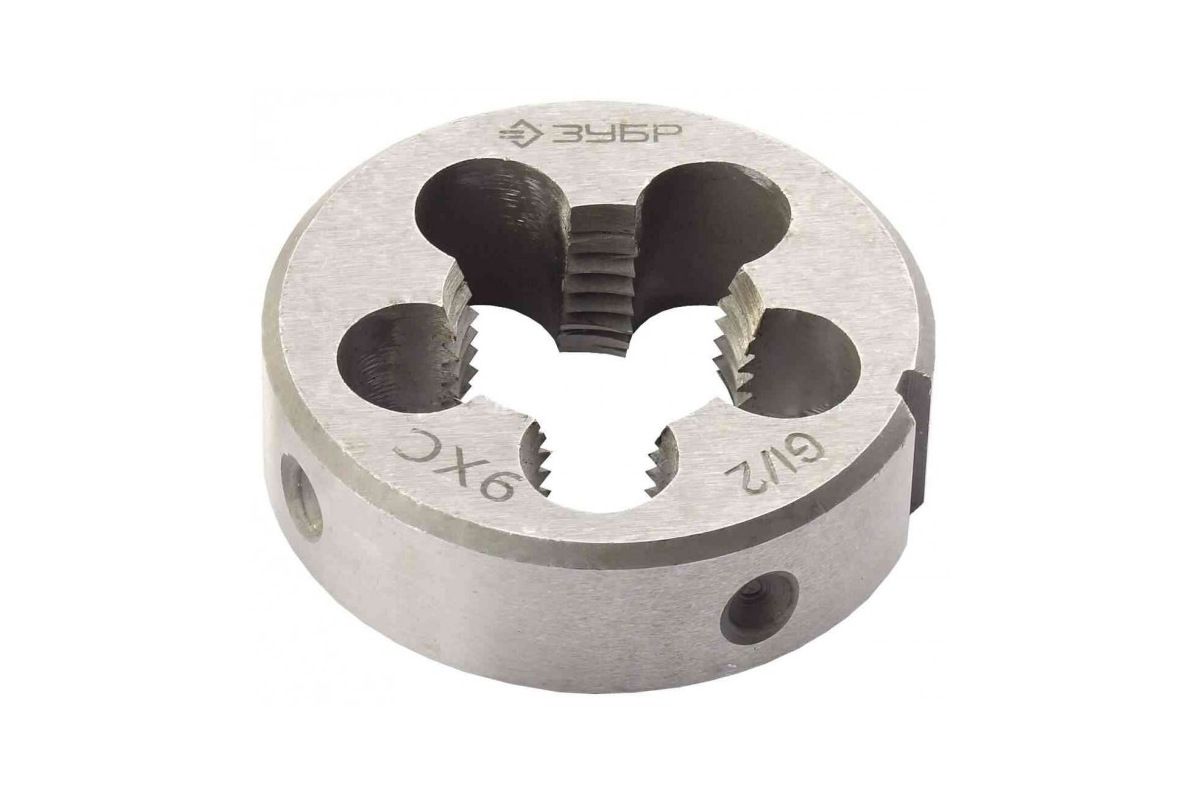 Плашка круглая ручная для трубной резьбы, G 1/2" ЗУБР "МАСТЕР" 