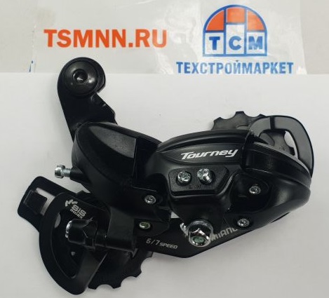 Переключатель задний, Shimano TOURNEY RD-TY300, , 6/7 ск., под петух, подвод - обратный,  черный