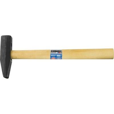 Молоток с деревянной рукояткой, СИБИН 20045-10, кованый, 1000 г