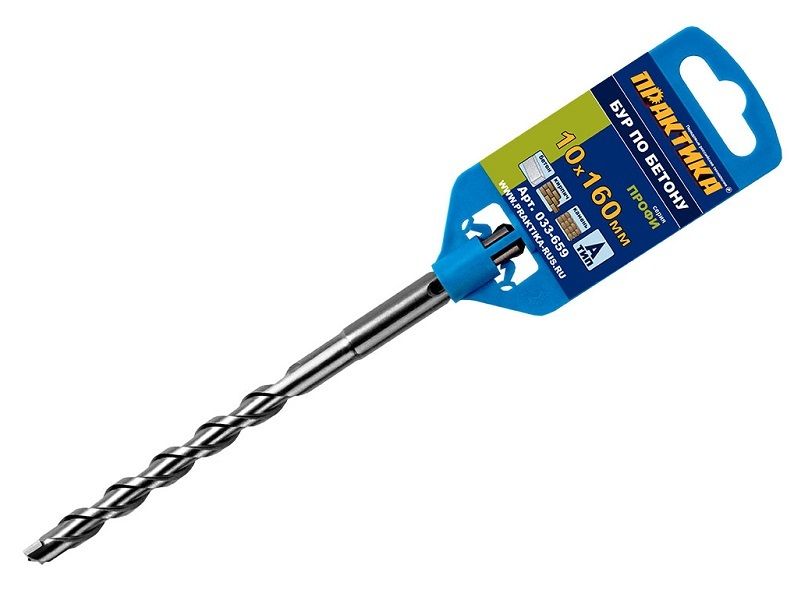 Бур по бетону SDS-plus 10 х 100/160 мм серия "Профи" ПРАКТИКА