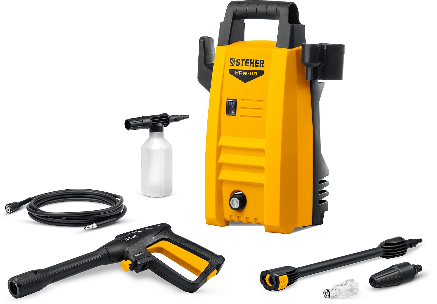 Мойка высокого давления STEHER 110 Атм, 1400 Вт, пистолет G-180