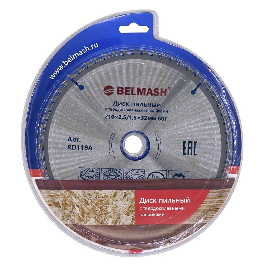 Диск пильный BELMASH 210x2,5/1,5x32/30; 60T