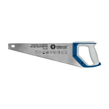 Ножовка по дереву 400 мм, шаг 5 мм/ 5 TPI, закаленный зуб КОБАЛЬТ