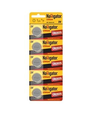 Элемент питания 94 764  NBT-CR2025-BP5 литиевые 17013 Navigator