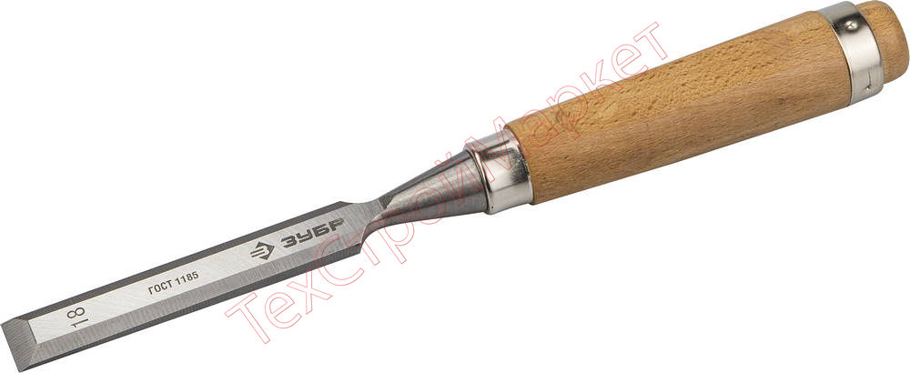 Стамеска-долото "Классик" с деревянной ручкой, хромованадиевая, 18мм, ЗУБР