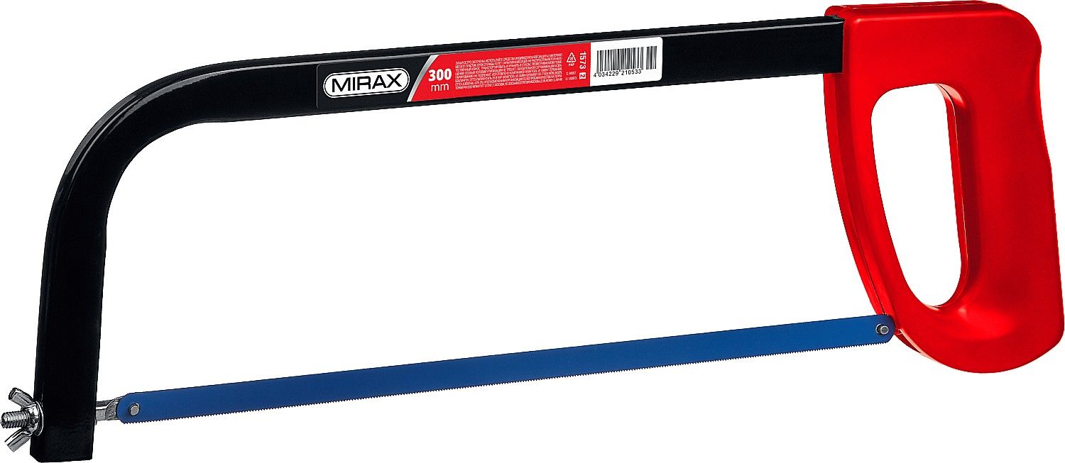 Ножовка по металлу пластиковая рукоятка металлическая усиленная рамка 300 мм, MIRAX