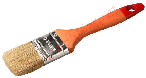 Кисть плоская  ЗУБР "УНИВЕРСАЛ-МАСТЕР", натуральная щетина, деревянная ручка, 20мм