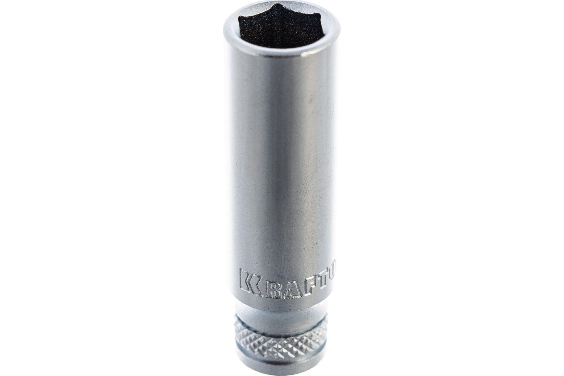 Торцовая головка KRAFTOOL "INDUSTRIE QUALITAT", удлиненная, Cr-V, FLANK, хромосатинированная, 1/4", 10мм.