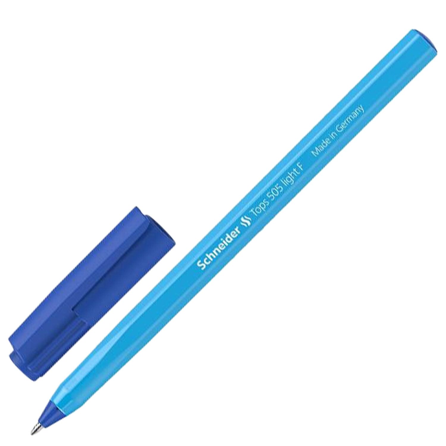 Ручка шариковая SCHNEIDER (Германия) "Tops 505 F" Light, СИНЯЯ, корпус голубой, узел 0,8 мм, 150523