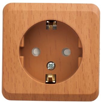 Розетка 1-местная Schneider Electric Этюд PA16-004T ОП c з/к шторки темный бук PA16-004