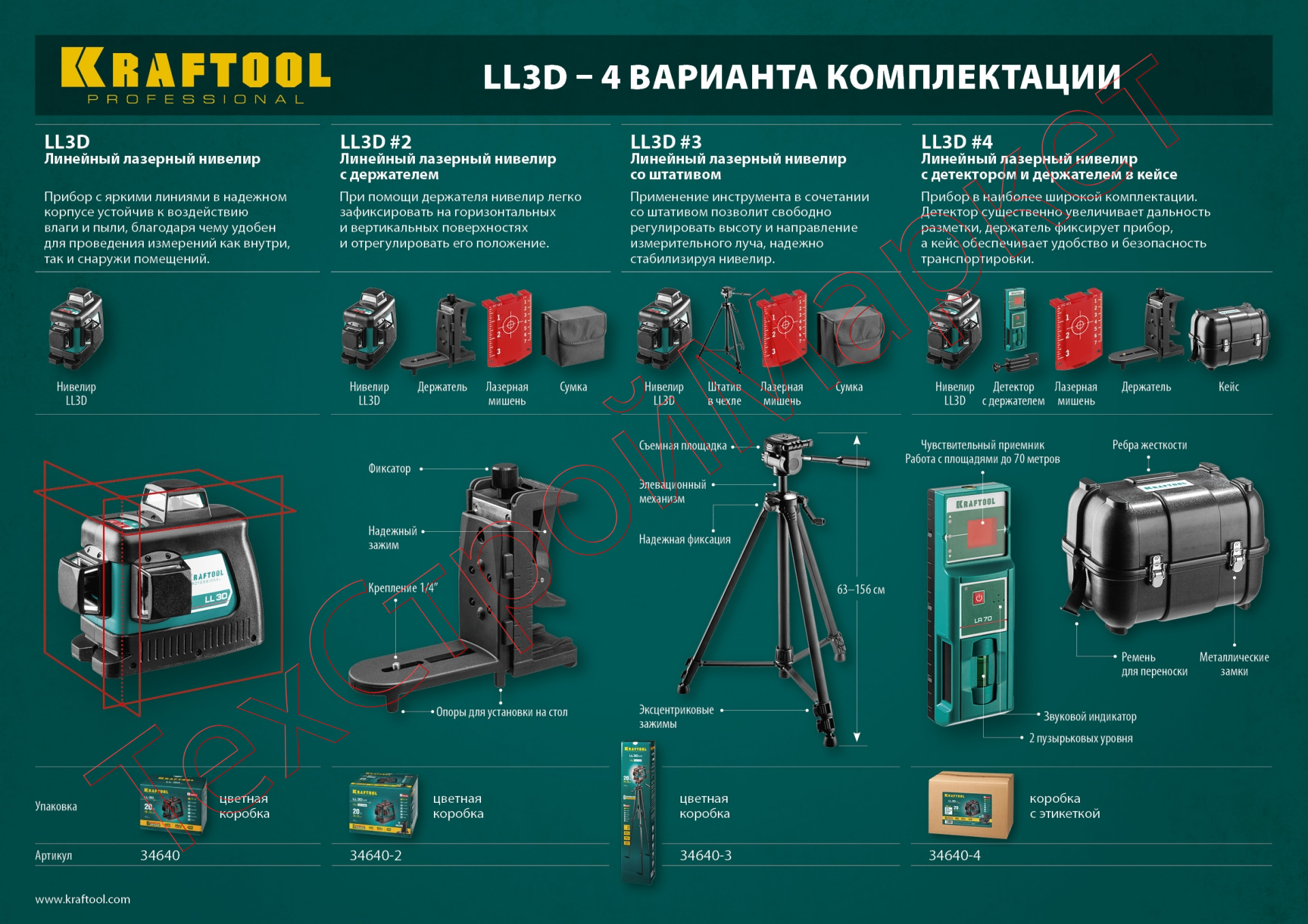 Нивелир лазерный KRAFTOOL LL-3D #3