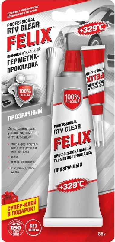 Герметик-прокладка силиконовый прозрачный (85г) (FELIX)