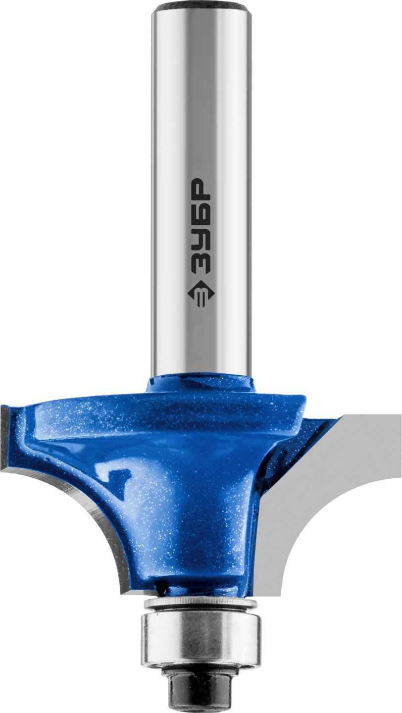 Фреза кромочная калевочная №1, D= 38,1мм, рабочая длина-17,5мм, радиус-12,7мм, хв.-8мм, d-9,5мм, ЗУБР Профессионал