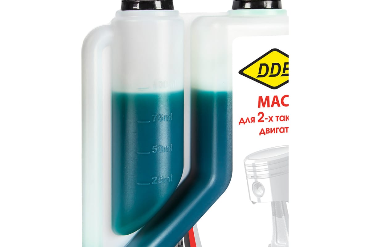 Масло 2-тактное минеральное, 1 л, зелёное, стандарт API TB, с дозатором DDE