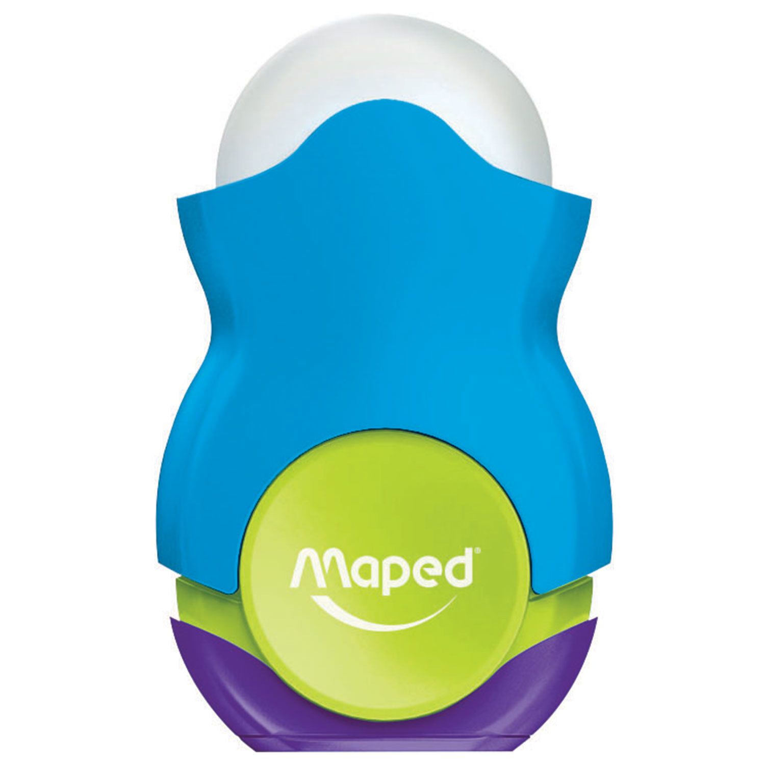 Точилка MAPED "Loopy", с контейнером и стирательной резинкой, корпус цветной ассорти, 049121