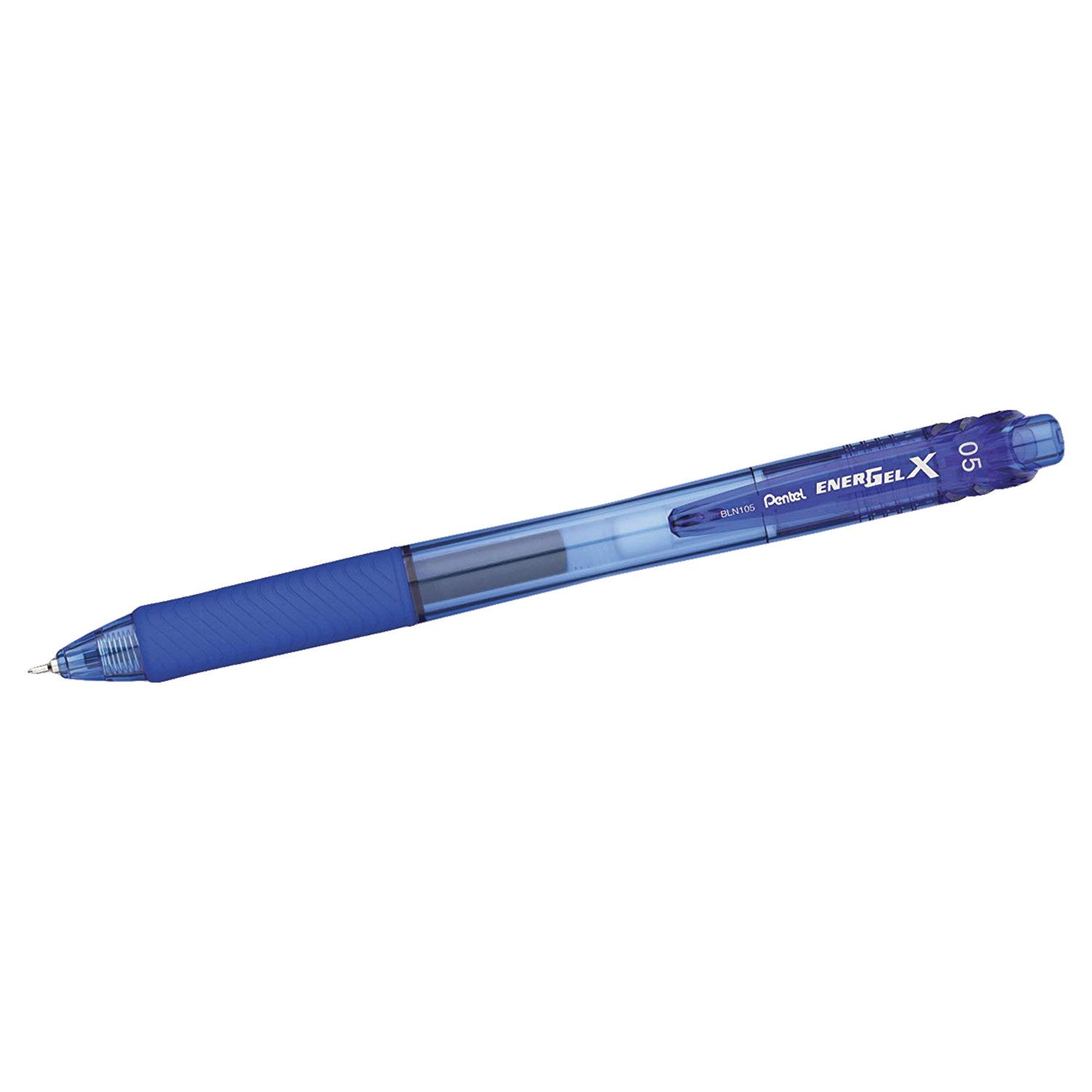 Ручка гелевая автоматическая с грипом PENTEL (Япония) "Energel-X", СИНЯЯ, узел 0,5 мм, линия письма 0,25 мм, BLN105-C