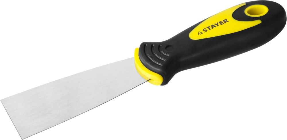Шпатель  нержавеющее профилированное полотно, 2к ручка, 40мм STAYER "MASTER"