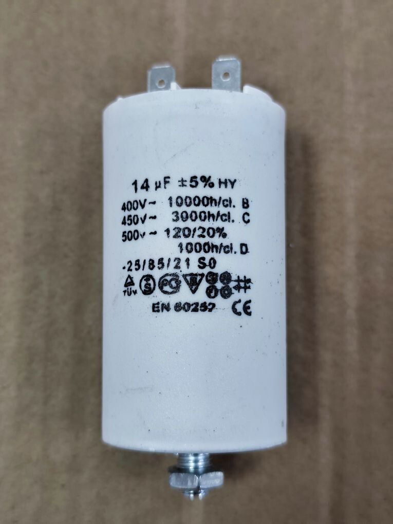 Конденсатор для электродвигателя UNITED PARTS CBB60, 14 мкФ, 450В, 2 клеммы, шпилька M8