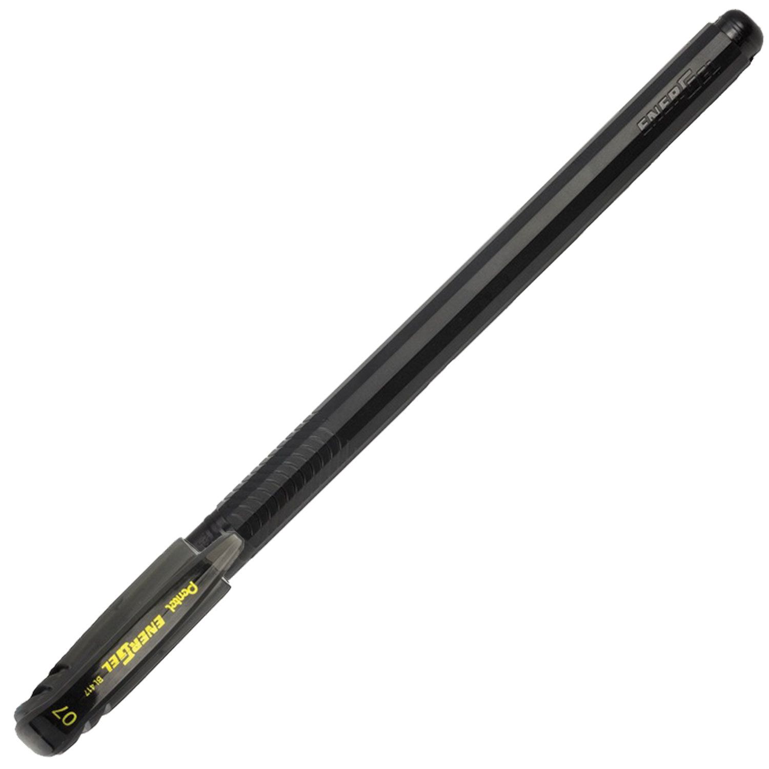Ручка гелевая PENTEL (Япония) "Energel", ЧЕРНАЯ, корпус черный, узел 0,7 мм, линия письма 0,35 мм, BL417-A