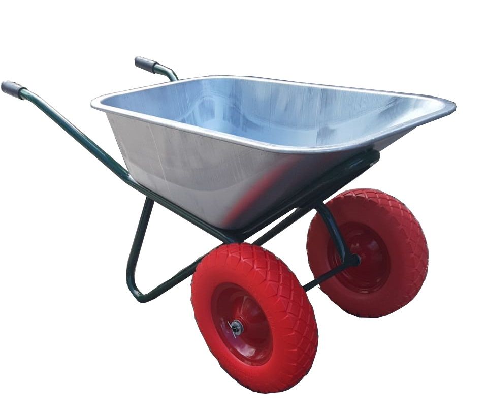 Тачка строительная 110л 2-х колесная оцинк. колёса полиуретановые