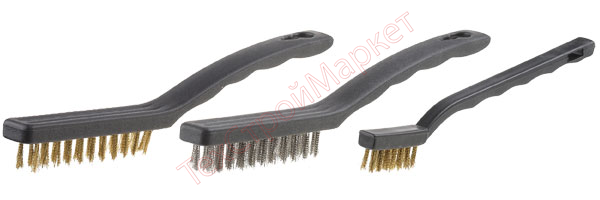 Набор STAYER Щетки "MASTER" стальные с пластмассовой ручкой, 3шт