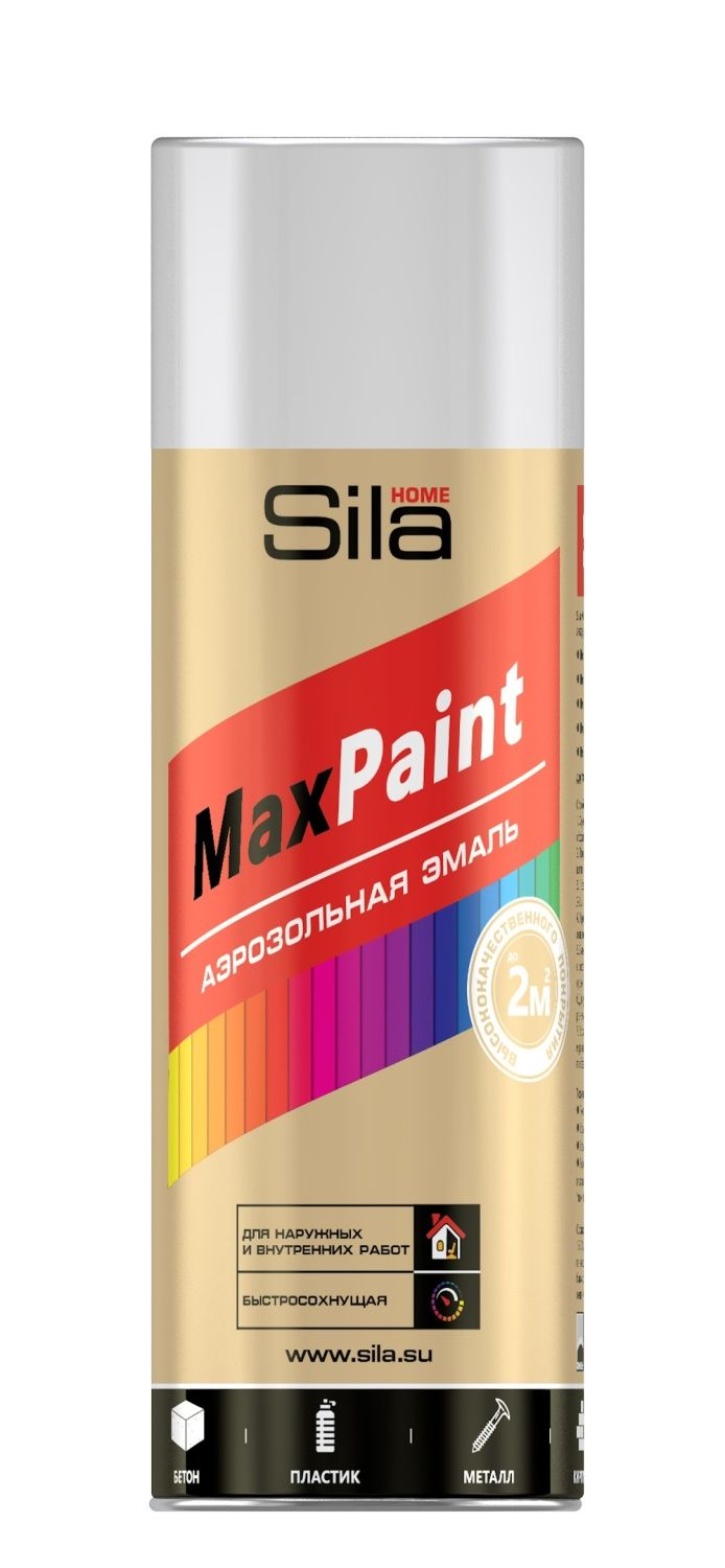 Краска аэрозольная Sila HOME Max Paint, хромированный металлик