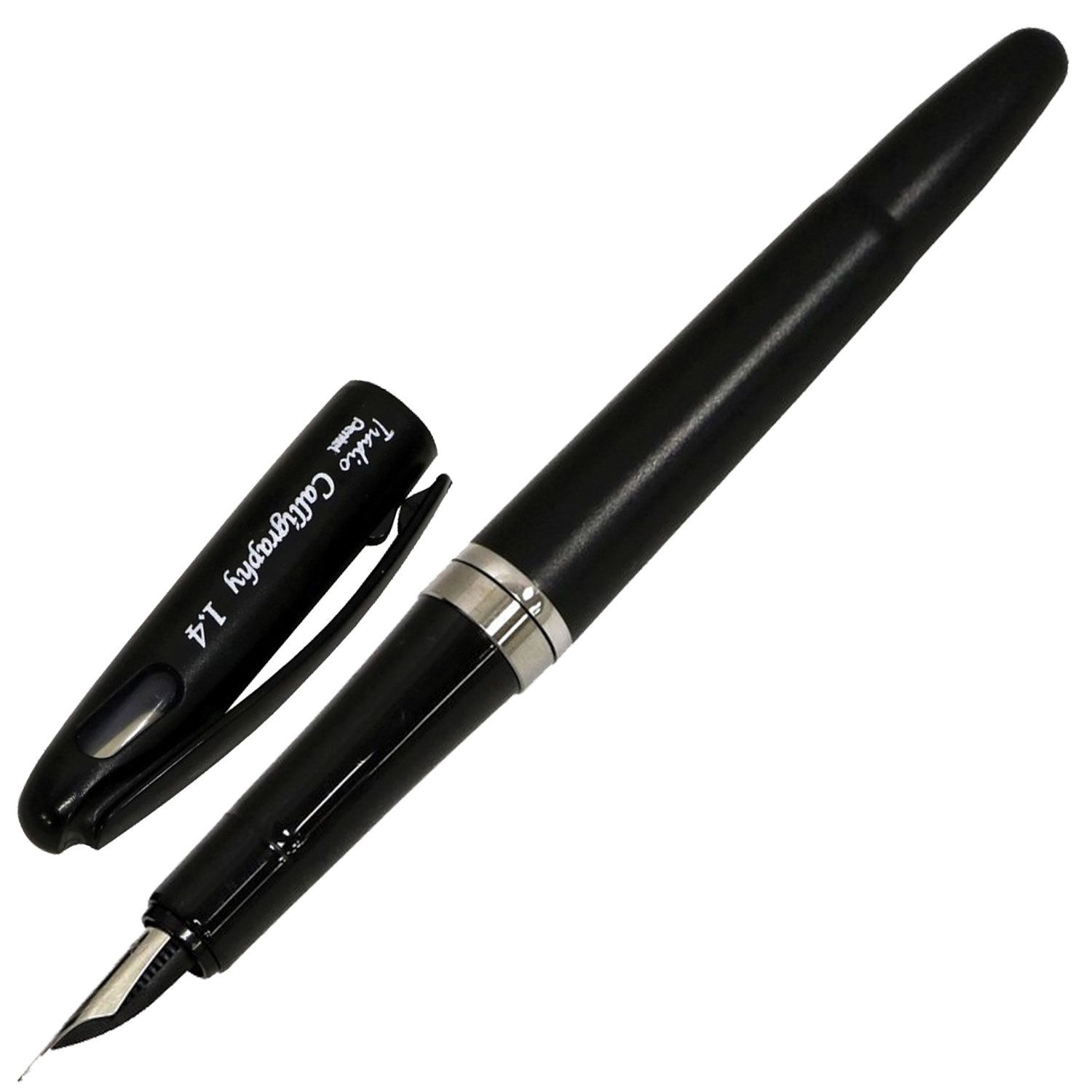 Ручка перьевая PENTEL (Япония) "Tradio Calligraphy", корпус черный, линия письма 1,4 мм, черная, TRC1-14A