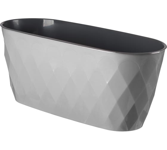 Горшок для цветов "Laurel" 354х152х150мм, 5л с дренажной вставкой (серый)