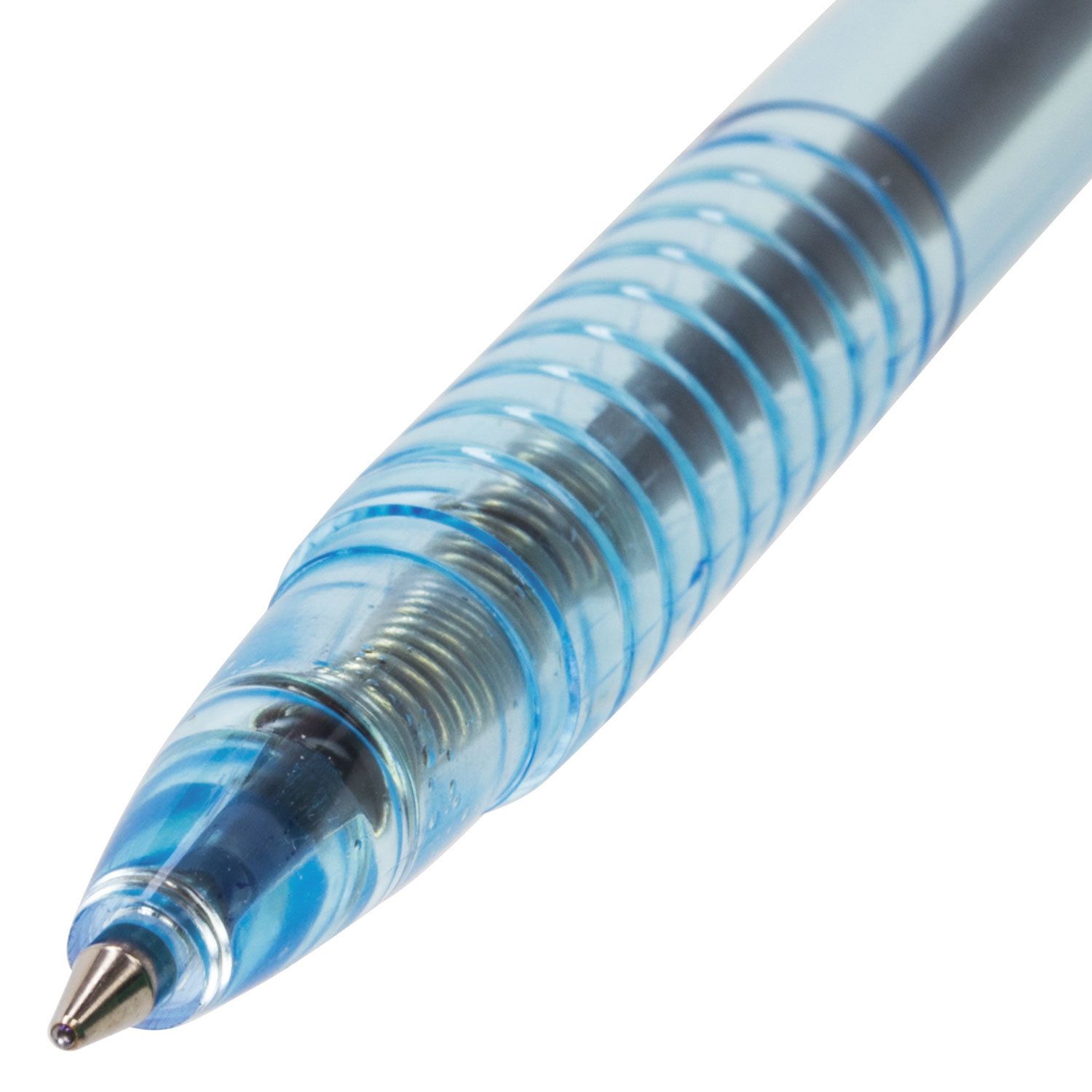 Ручка шариковая масляная автоматическая BRAUBERG "Click Blue", СИНЯЯ, тонированный корпус, узел 1 мм, линия письма 0,5 мм, 142712