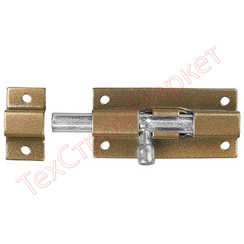 Задвижка накладная для окон и мебели "ШП-40 КМЦ", цвет коричневый металлик/цинк, 40мм