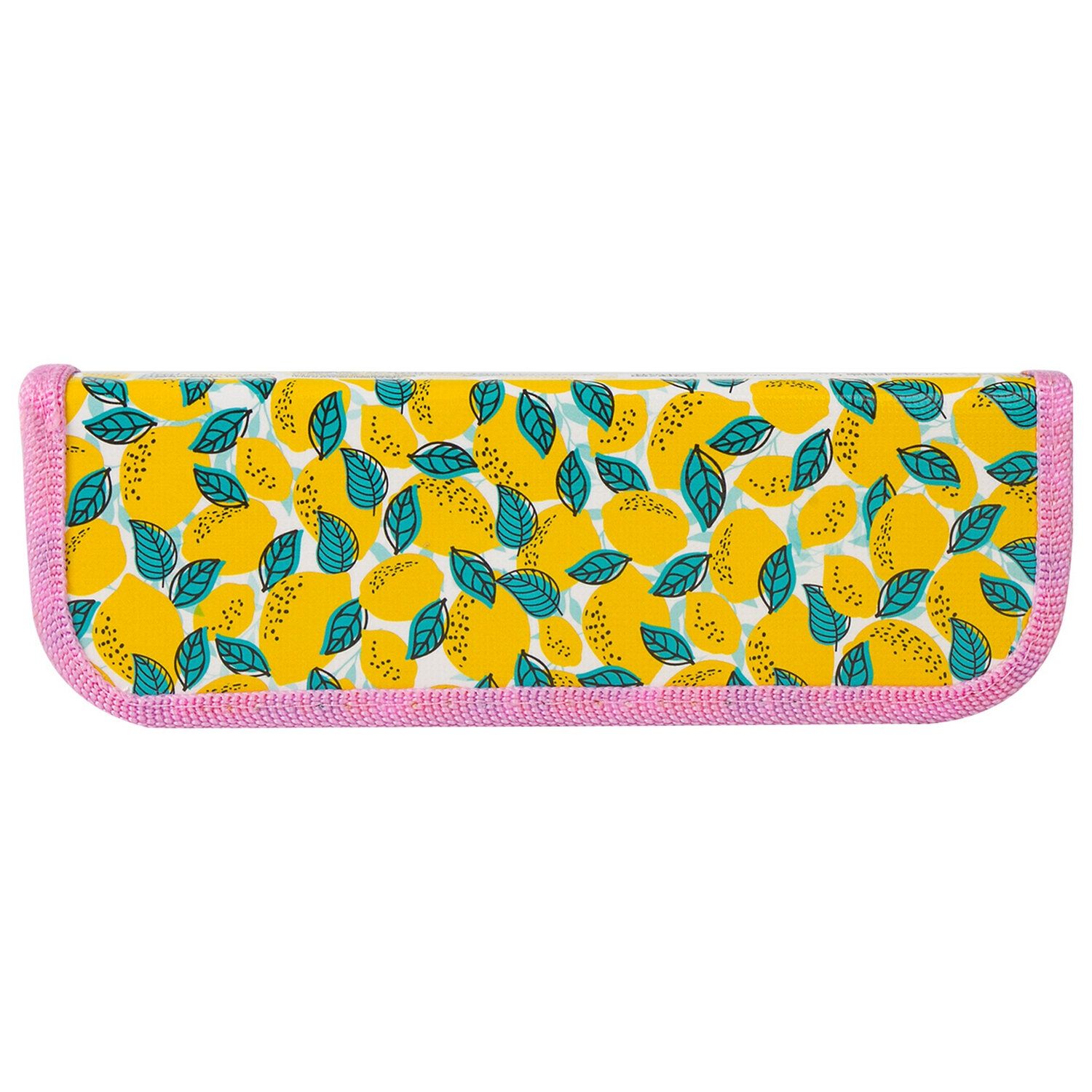 Пенал ЮНЛАНДИЯ, 1 отделение, ламинированный картон, 19х7 см, "Lemon", 229145