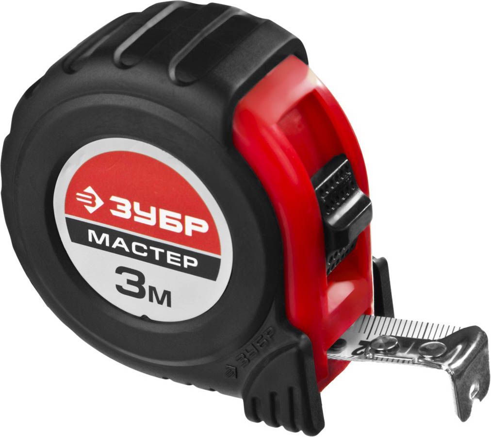 Рулетка двухкомпонентный корпус, автостоп, 3м/16мм ЗУБР "МАСТЕР"