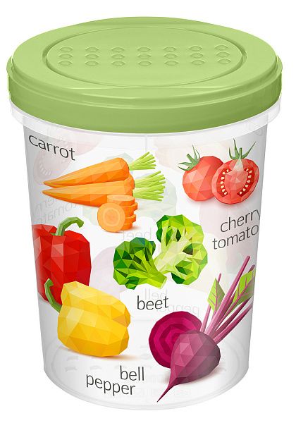 Банка с завинчивающейся крышкой 1л с декором (салатовый)