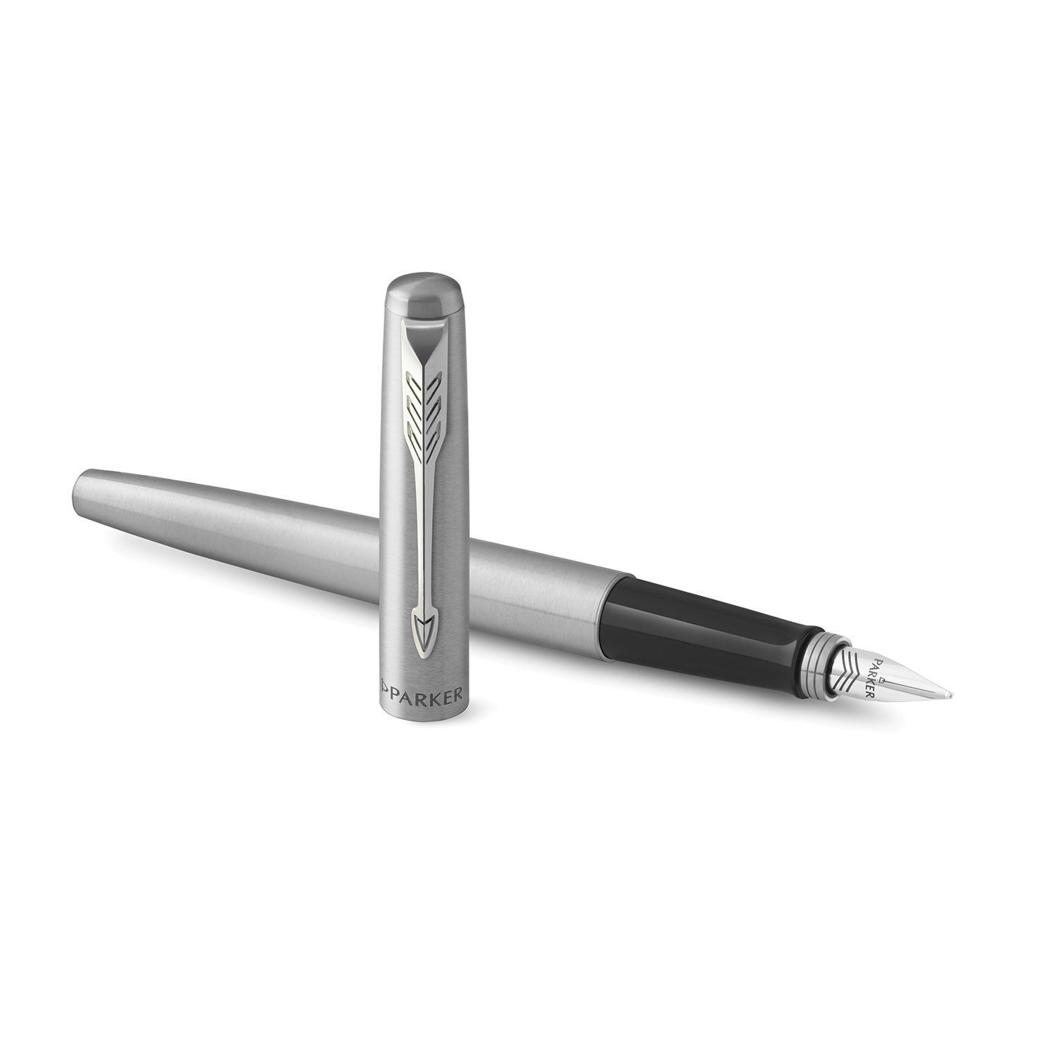 Ручка перьевая PARKER "Jotter Stainless Steel CT", корпус серебристый, хромированные детали, синяя, 2030946