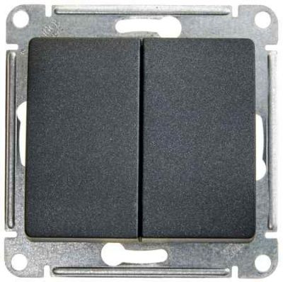 Выключатель 2-клавишный Schneider Electric GLOSSA GSL000751 сх.5 механизм антрацит