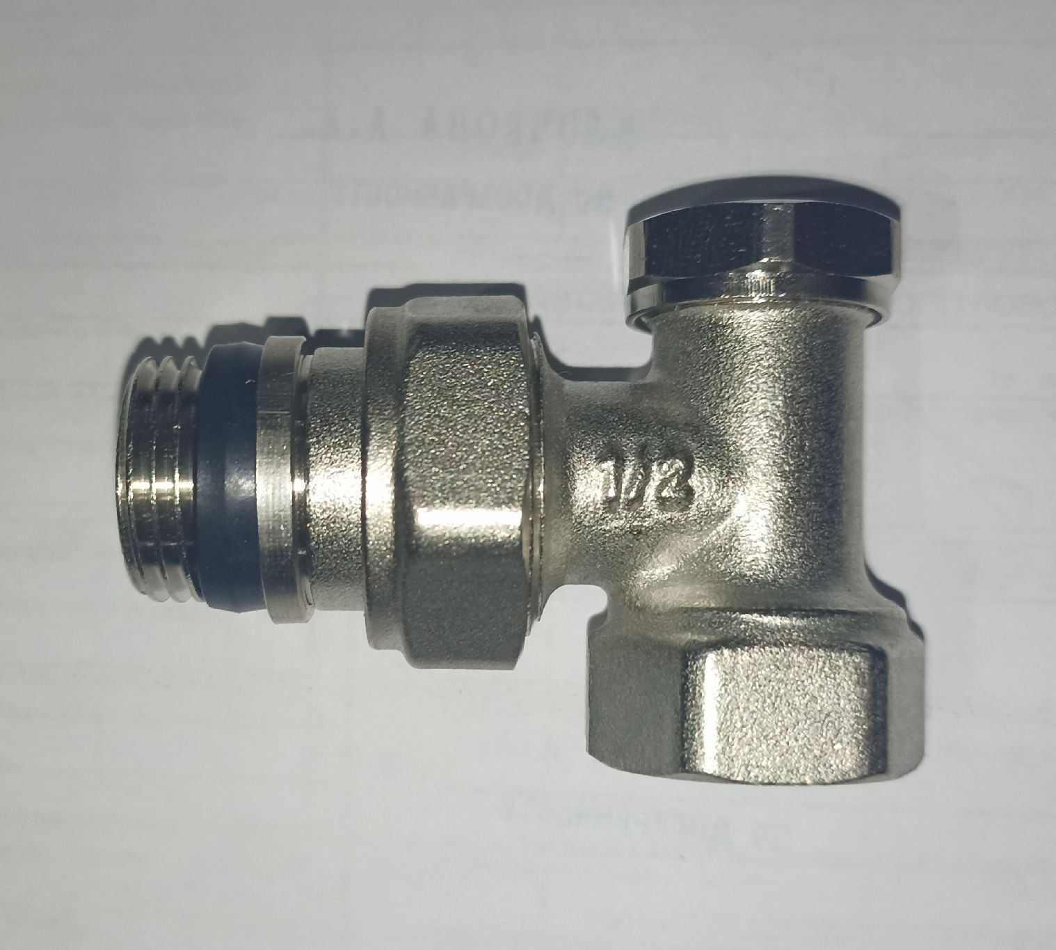 Клапан для радиаторов, настроечный угловой 1/2" (с доп. уплотнением) (120/15) G К VALFEX