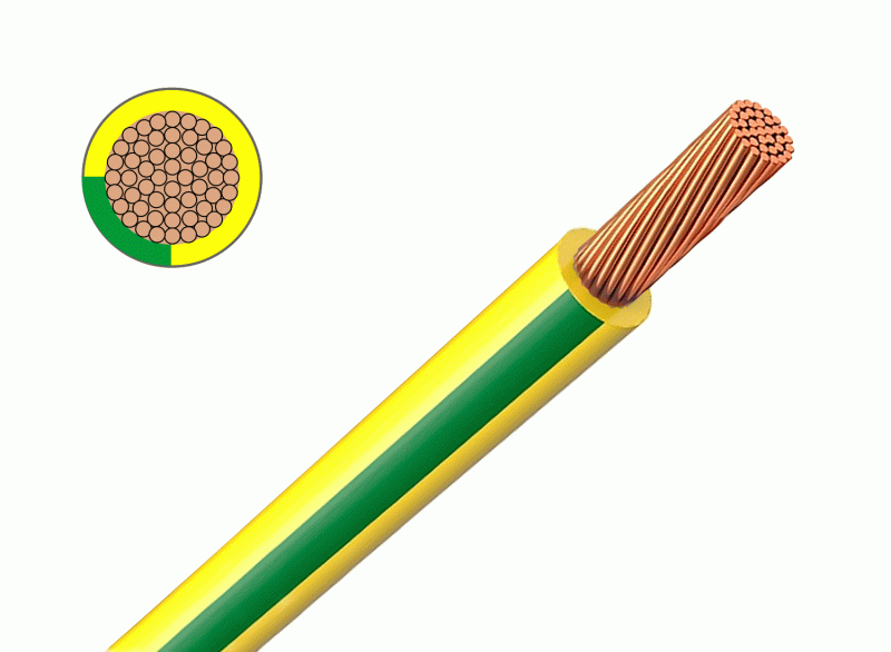 Провод ПВ3-4 (ПУГВ) провод медный желто-зеленый