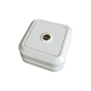 Розетка TV 1-местная UNIVersal Олимп тупиковая о/п 750 Ом ч/д 4-2400Мгц белая1А 220В О0027