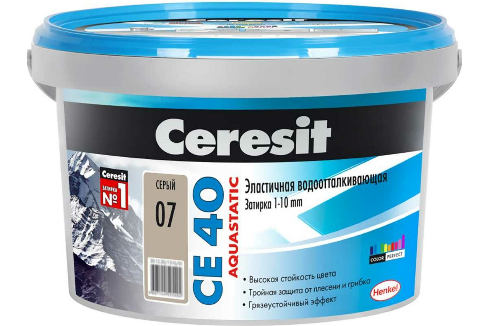 Затирка для швов Ceresit CE40 Cерая водоотталкивающая №07 (2кг) 