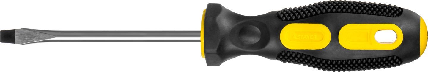 Отвертка двухкомпонентная рукоятка, магнитный наконечник SL6,0x100мм STAYER