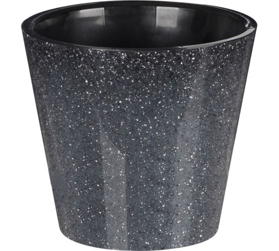 Горшок для цветов "Grenada" D200мм, 4л с дренажной вставкой (гранит светло-серый)